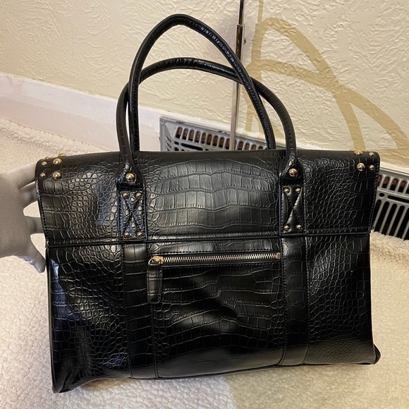 CECIL McBEE japanese brand croc studded pattern bag in black and silver - Picture 4 of 17